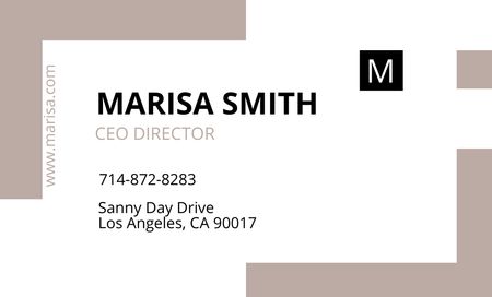 Ceo Director Introductory Card Business Card 91x55mm Design Template