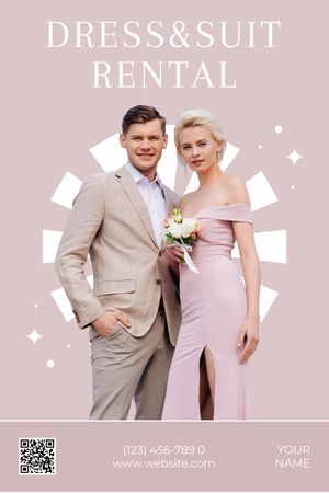 Прокат весільних суконь та костюмів Pinterest – шаблон для дизайну