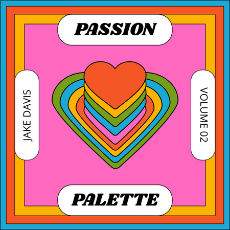 Passion Palette In Music Due Valentine's Day Album Cover Design Template