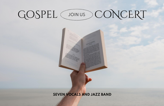 Religious Gospel Concert Ad Flyer 5.5x8.5in Horizontal Šablona návrhu