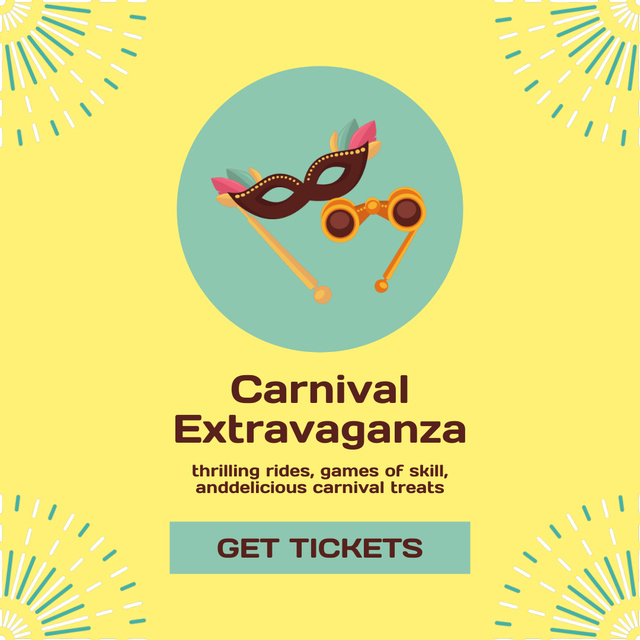 Thrilling Carnival Extravaganza With Mask Animated Post tervezősablon
