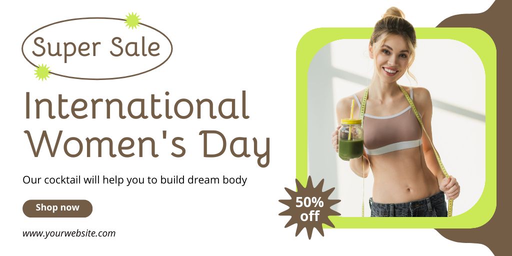 Super Sale on International Women's Day Holiday Twitter Tasarım Şablonu