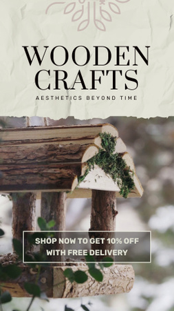 Handmade Woodware With Discount And Delivery TikTok Video Design Template