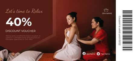 Wellness Massage Center Advertisement Coupon 3.75x8.25in Design Template