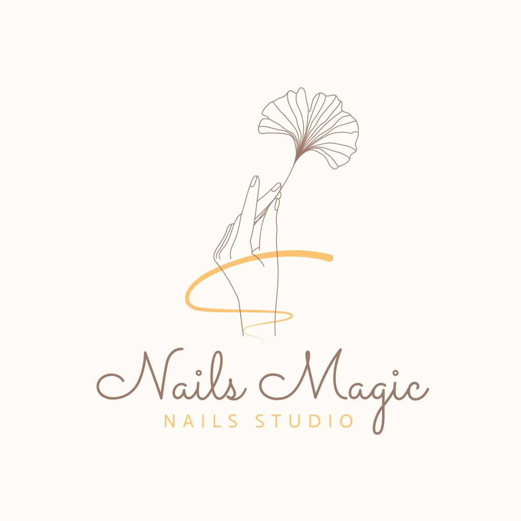 Stylish Nail Studio Services Offered Logo Design Template