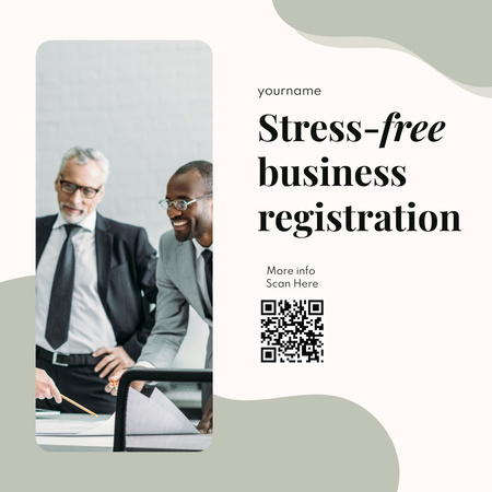 Ontwerpsjabloon van Instagram van Business Registration Services Offer