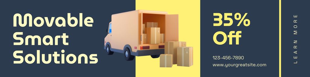 Designvorlage Discount Offer on Moving Services with Smart Solutions für Twitter