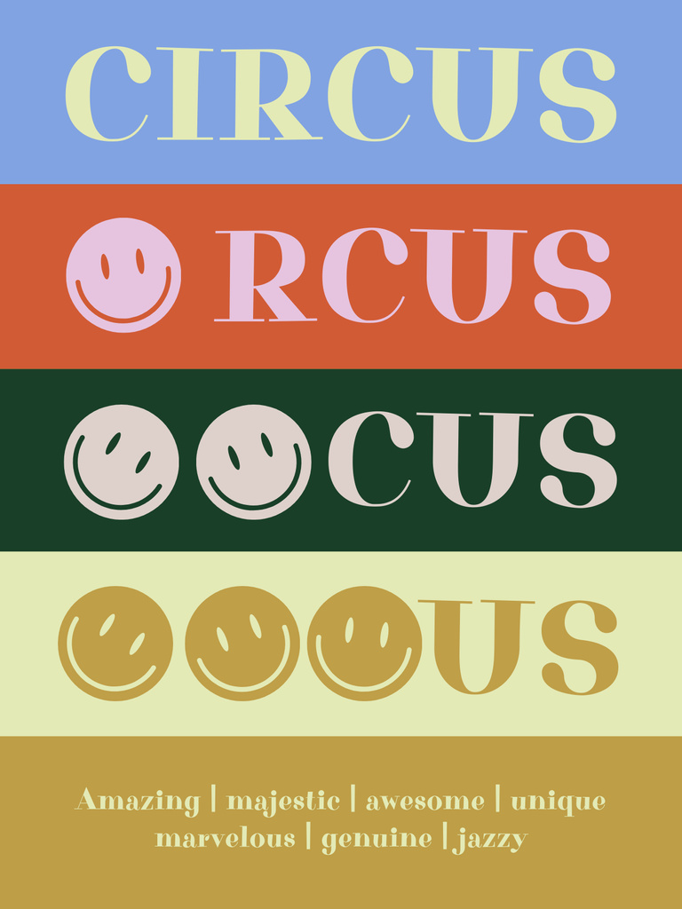 Template di design Circus Show Announcement with Bright Palette Poster US