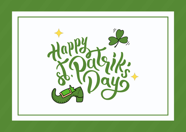 May the Luck of the Irish Be with You on This St. Patrick's Day Card Design Template