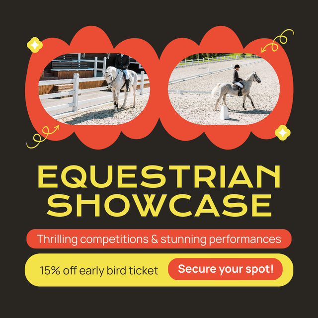 Early Booking Discount for Incredible Horse Show Instagram Design Template