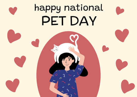 Plantilla de diseño de Feliz Día Nacional de las Mascotas Card 