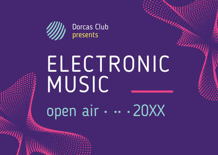 Promoção de festival de música eletrônica adorável no clube Flyer A6 Horizontal Modelo de Design
