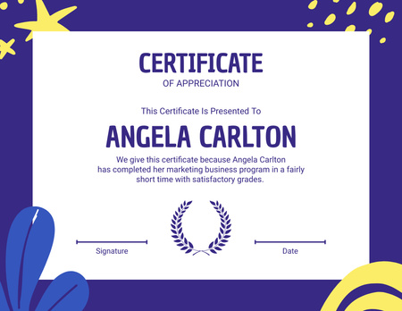 Award of Appreciation in Purple Frame Certificate – шаблон для дизайну