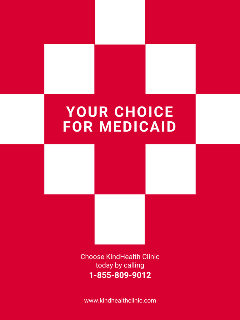 Medicaid Clinic Ad Red Cross Poster US Šablona návrhu