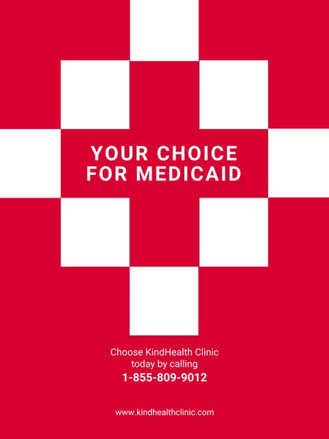 Medicaid Clinic Ad Red Cross Poster US Design Template