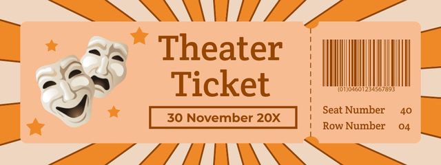Theater Festival Announcement Ticket Πρότυπο σχεδίασης