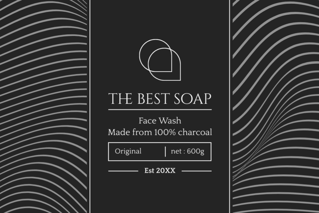 Plantilla de diseño de Original Charcoal Face Wash Soap Promotion Label 