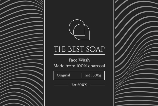 Plantilla de diseño de Original Charcoal Face Wash Soap Promotion Label 