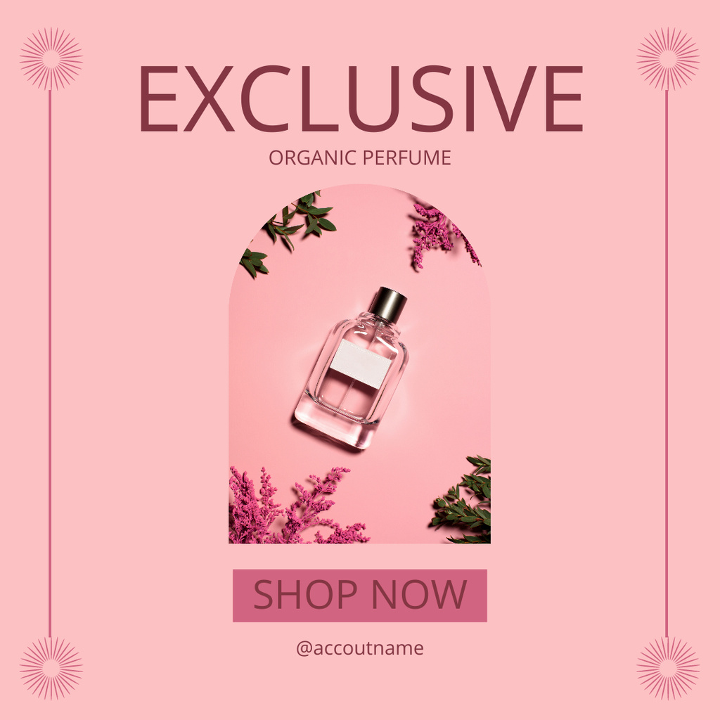 Ontwerpsjabloon van Instagram van Exclusive Organic Perfume Promotion With Twigs