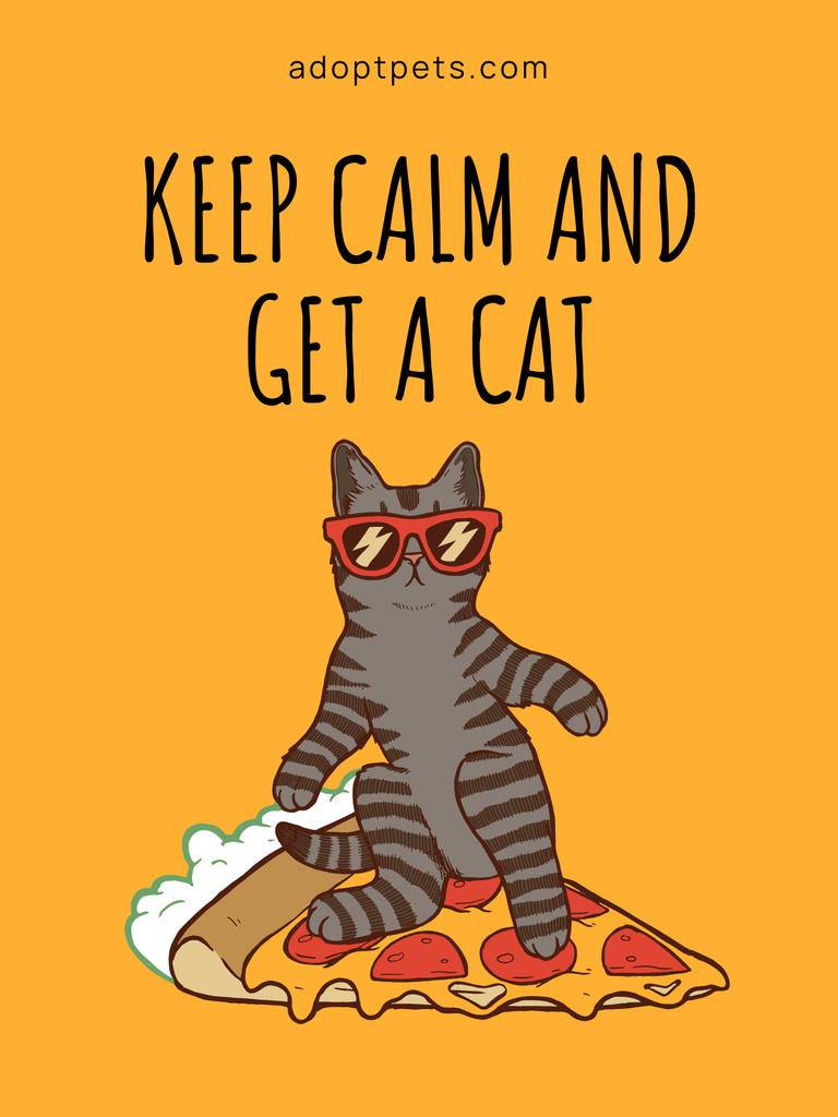Keep calm and get a Cat Poster US Design Template