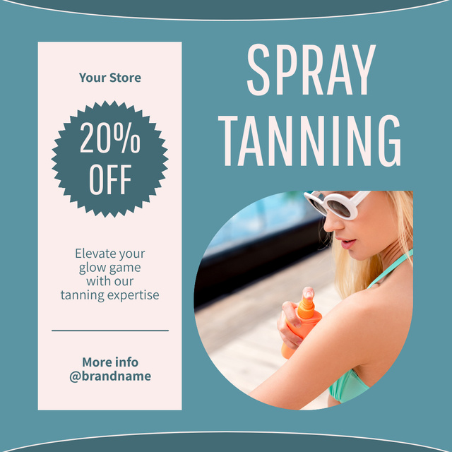 Designvorlage Discount on Effective Tanning Spray für Instagram