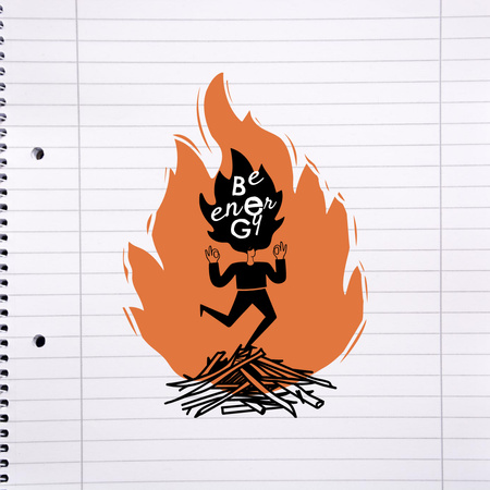 Girl dancing on Bonfire Logo 1080x1080px Modelo de Design