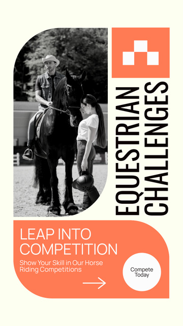 Szablon projektu Demonstration of Horse Riding Skills at Competitions Instagram Video Story