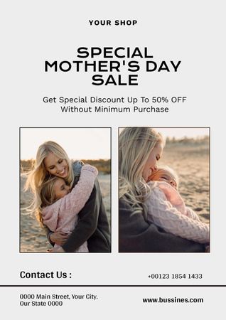 Special Sale Ad on Mother's Day Poster Design Template