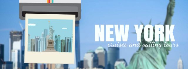 New York travelling spots on snapshop Facebook Video cover Design Template