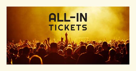 Event Announcement with Crowd on Concert Facebook AD Design Template