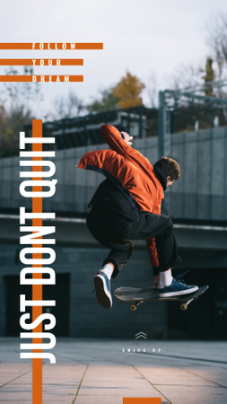Man riding skateboard Instagram Story Design Template