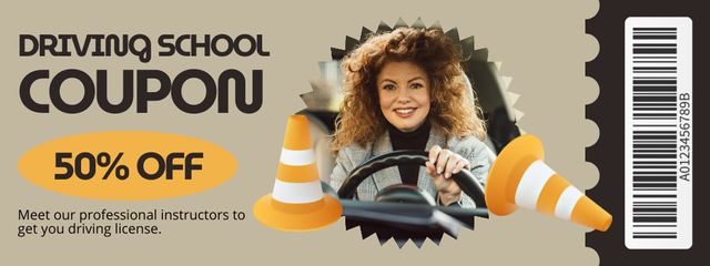 Designvorlage Excellent Auto Driving School Voucher For Discounts für Coupon