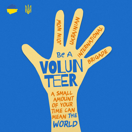 Volunteering Motivation during War in Ukraine Instagram tervezősablon