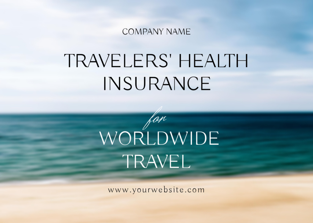 Insurance for Travellers Advertising Flyer 5x7in Horizontal Design Template
