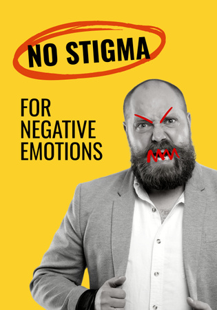 Plantilla de diseño de cobertura del problema social con el hombre enojado Poster 28x40in 