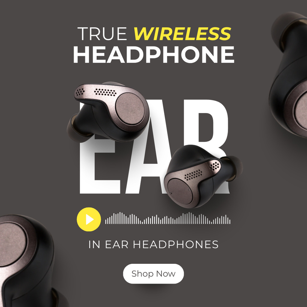 New Model Wireless Headphones Promo Instagram AD tervezősablon