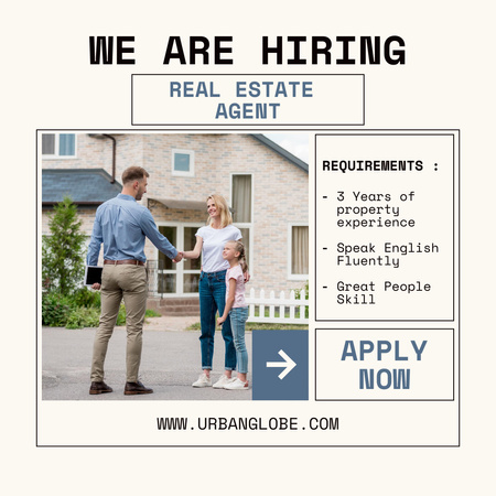 We are Hiring a Real Estate Agent Instagram Design Template
