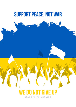 Designvorlage Support Peace, Not War in Ukraine für Poster
