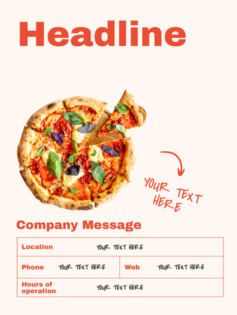 Eating Delicious Pizza for Inspiration Poster US Design Template