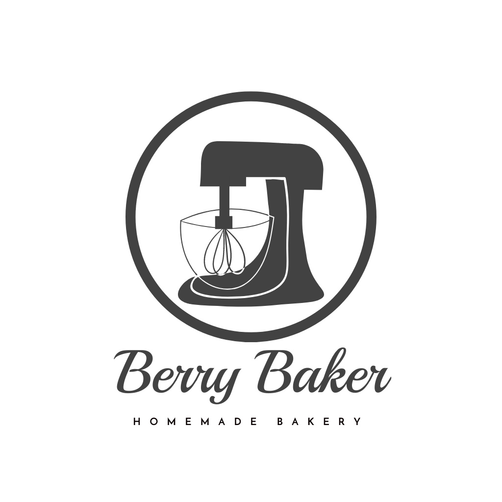 Bakery Ad with Mixer Machine Logo Tasarım Şablonu