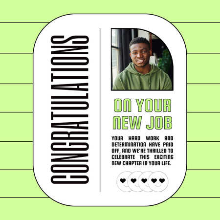 Designvorlage Grüße an einen afroamerikanischen Mann auf Grün für LinkedIn post