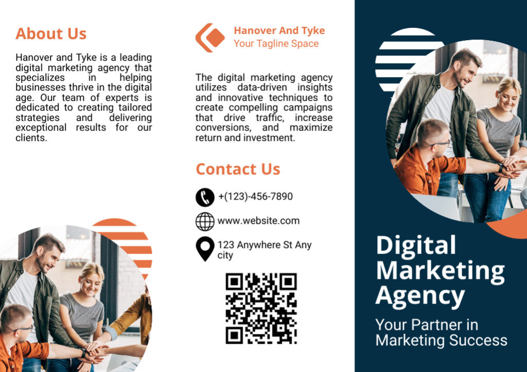 Ontwerpsjabloon van Brochure van Competent Marketing Agency With Profile Description