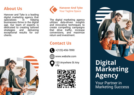 Agência de marketing competente com descrição de perfil Brochure Modelo de Design