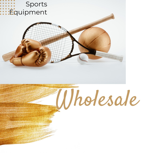 Sports and Games Equipment Sale in Golden Instagram AD Tasarım Şablonu