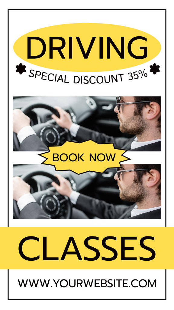 Practical Vehicle Driving Classes At Reduced Prices Instagram Story Πρότυπο σχεδίασης