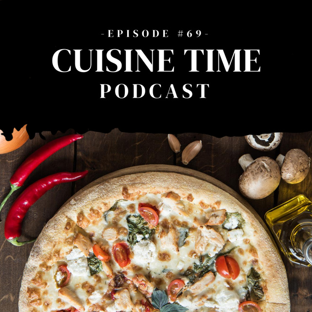Ontwerpsjabloon van Podcast Cover van Podcast about Cuisine
