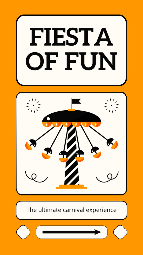 Designvorlage Fiesta of Fun In Amusement Park With Carousel für Instagram Story