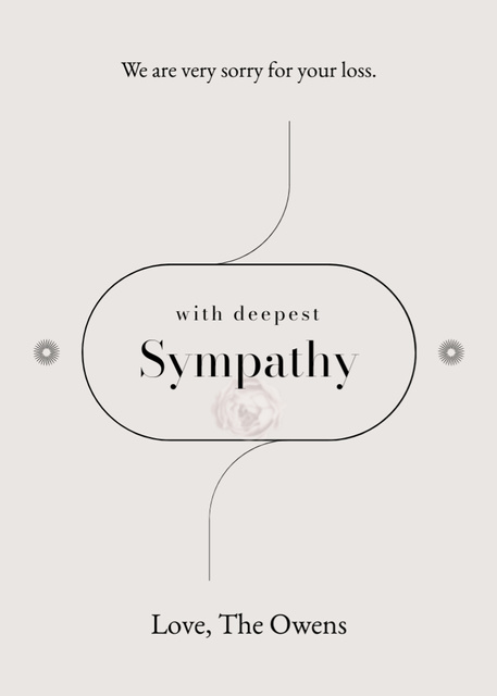 Modèle de visuel Deepest Sympathy Expression on Grey Minimalist - Postcard 5x7in Vertical