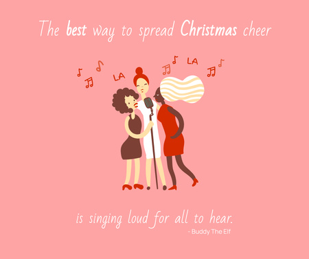 Ontwerpsjabloon van Facebook van Christmas Mood with Singing Girls