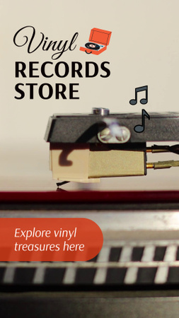 Lovely Vinyl Records Store Promotion TikTok Video Design Template